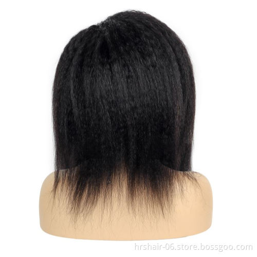 alipearl kinky straight malaysian  extensions full lace human hair 13*6 fronal  wig kinky straight hair wig